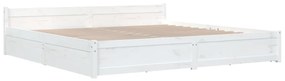 Estrutura de cama com gavetas 200x200 cm branco
