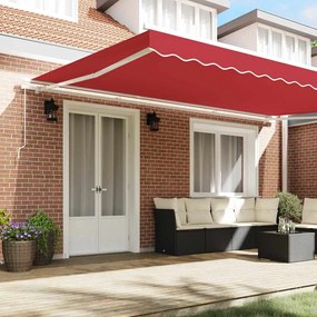 Toldo Retrátil Manual Vermelho 500x300 cm
