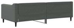 Sofá-cama 90x200 cm tecido cinzento-escuro