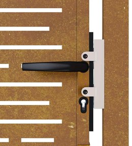 Portão de jardim 105x155 cm aço corten design quadrados