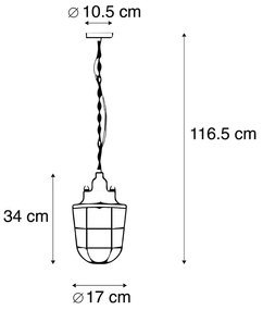 Conjunto de 2 lâmpadas industriais suspensas pretas - Cabine Industrial