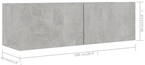 6 pcs conjunto de móveis de TV derivados madeira cinza cimento