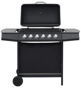 Grelhador/BBQ a gás com 6 zonas de cozinhar aço preto