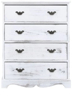 Armário com gavetas 60x30x75 cm madeira branco