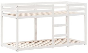 Beliche com telhado 80x200 cm madeira de pinho maciça branco