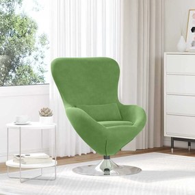 vidaXL Cadeira de Ovo em Veludo Verde Claro da
