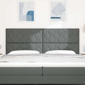 Cabeceira Cinza Escuro, Design de Blocos de Diamante, 200 cm em Tecido
