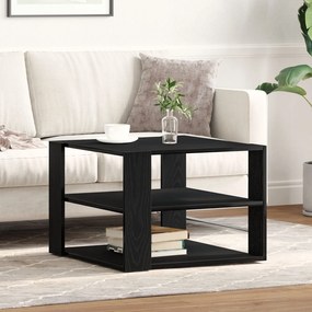 Mesa de centro vidaXL Preto Carvalho 59,5x59,5x40 cm Madeira Engenhari