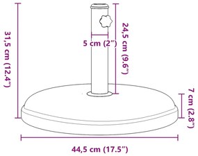 Base de guarda-sol para postes de Ø32/35/38 mm 15 kg redondo