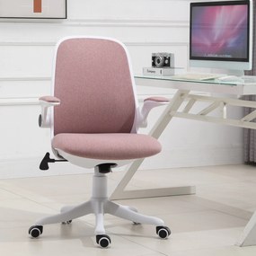 Cadeira de escritório giratória Função de inclinação Altura Ajustável com Carga 120 kg 62,5x60x90-98 cm Rosa