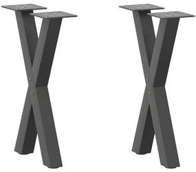 Pés para mesa de centro em formato de X, 2 peças, antracite, 28x(42-43