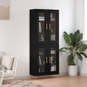 vidaXL Armário alto 69,5x34x180 cm derivados de madeira preto