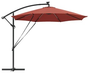 Guarda-sol de Bananeira Cantilever Terracota 294 x 294 x 248 cm