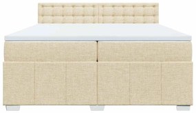 Cama com molas/colchão 200x200 cm tecido cor creme