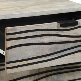 Mesas de cabeceira com gaveta Branco e Preto 50 x 33 x 60 cm