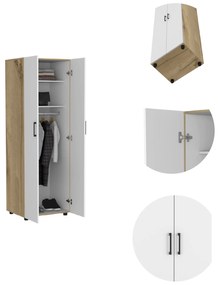 Guarda Roupa com 2 Portas éter, 180 cm a x 60 cm e x 48,5 cm p, branco/duna
