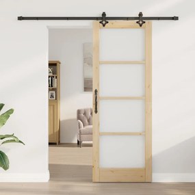 Conjunto de Porta Deslizante vidaXL com Kit de Hardware 78x211 cm Made