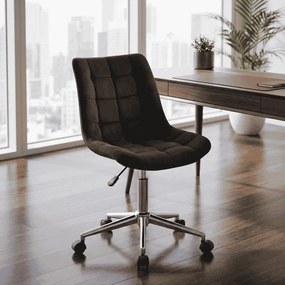 Cadeira de Escritório de Veludo Medford Preta