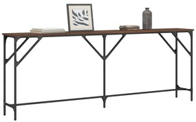 Mesa consola 200x29x75 cm derivados madeira carvalho castanho