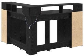 Mesa Carvalho Preto 130x130x91 cm Madeira Engenheirada