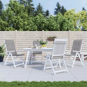 vidaXL Almofadões para cadeiras altas de jardim 4 pcs tecido cinzento