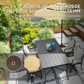 Base para Chapéu de Sol Redonda Suporte para Chapéu de Sol Preenchível com Água 23L ou Areia 28kg Ø55x30 cm Castanho