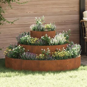 vidaXL Vaso de Jardim Castanho 120 x 120 x 20 cm Aço corten