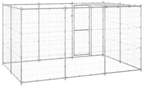 Canil de exterior com telhado 7,26 m² aço galvanizado