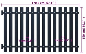 Cerca de jardim 170,5x150 cm aço revestido a pó antracite