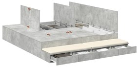 Estrado de Cama Cinza Concreto 200x200 cm