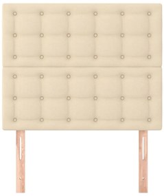 Cabeceira de cama 2 pcs tecido 90x5x78/88 cm creme
