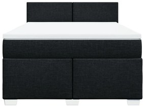 Cama com molas/colchão 140x200 cm tecido preto
