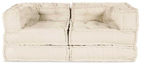 vidaXL Sofá Modular 2 pcs Creme 140 x 70 x 56 cm tecido