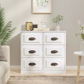 vidaXL Aparador 70x35,5x67,5 cm derivados de madeira branco brilhante
