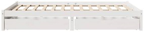 Cama sem colchão 150x200 cm madeira de pinho maciça branco