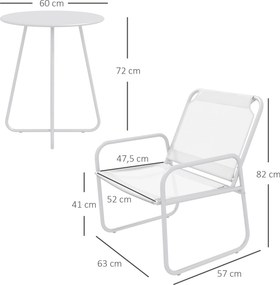 Conjunto de Móveis de Jardim Conjunto de 1 Mesa Redonda e 2 Cadeiras d