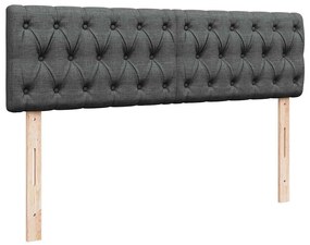 Cama otomana com colchão 140x190 cm tecido cinzento escuro