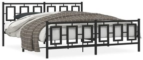 Estrutura de cama com cabeceira e pés 180x200 cm metal preto