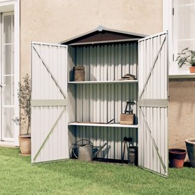 Abrigo de jardim 107,5x46x183 cm aço galvanizado castanho