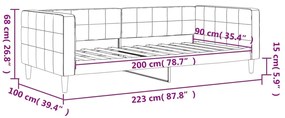 Sofá-cama 90x200 cm veludo verde-escuro