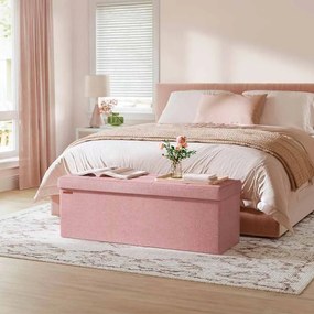 Banco com espaço de arrumação 38 x 110 x 38 cm cor-de-rosa pastel