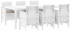 Conjunto de Jantar de Jardim 7 pcs Branco 200 x 100 x 73 cm
