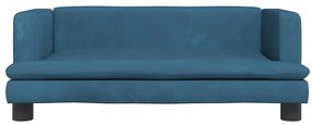 Sofá infantil 80x45x30 cm veludo azul