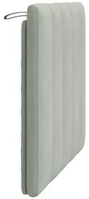 Almofadão de cabeceira 90 cm veludo cinzento-claro