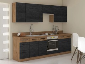 Conjunto de cozinha modular Wood Dark 128