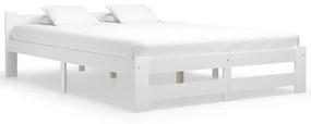 vidaXL Estrutura de cama 140x200 cm pinho maciço branco
