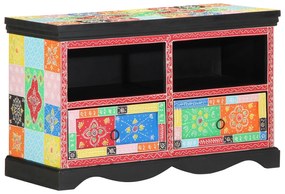Armário de TV vidaXL Multicolorido 80x35x50 cm em Madeira Sólida de Ma