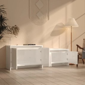 Móvel de TV 146,5x35x50cm derivados de madeira branco brilhante