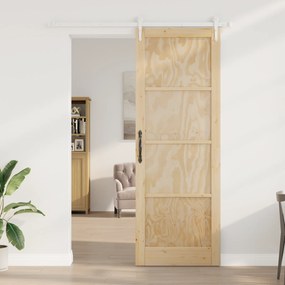 Porta Deslizante vidaXL com Conjunto de Hardware 83x232 cm Madeira Mac