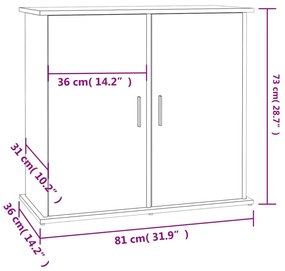 Suporte de aquário 81x36x73 cm deriv. madeira carvalho fumado